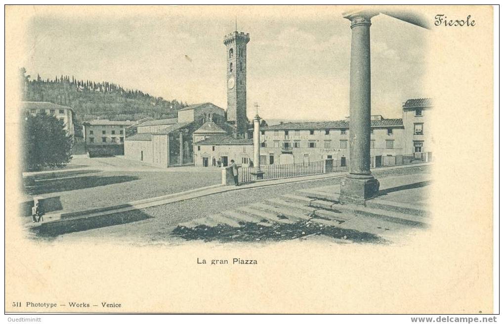 Italie.Superbe Précurseur 1900.Fiesole.La Gran Piazza. - Otros & Sin Clasificación