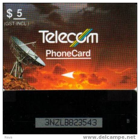 NEW ZEALAND $5 SATELLITE AT SUNSET EARTH STATION GPT MINT CODE 4NZLA ON BLACK NZ-G-11a SPECIAL!!READ DESCRIPTION - Neuseeland