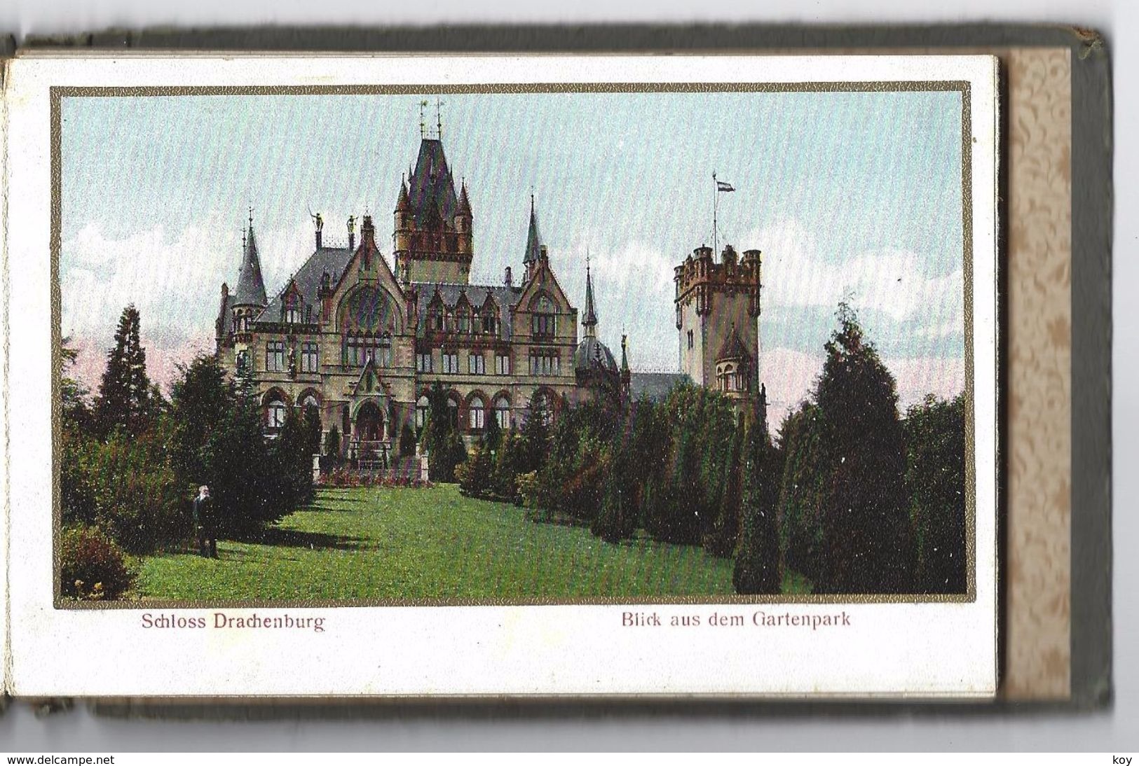 15 LITHOS !!   " DRACHENBURG "  MIT GOLDRAHMEN  > FARB -  AK  +  - 1912  * * *