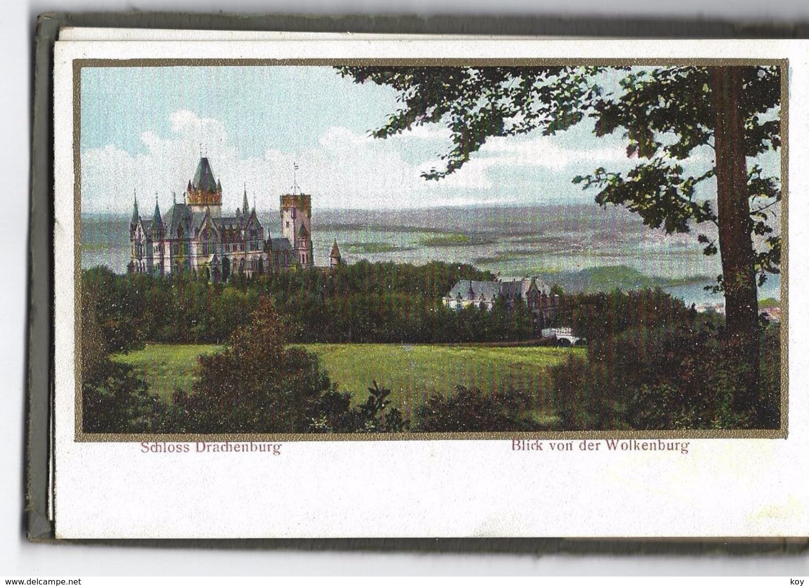 15 LITHOS !!   " DRACHENBURG "  MIT GOLDRAHMEN  > FARB -  AK  +  - 1912  * * *