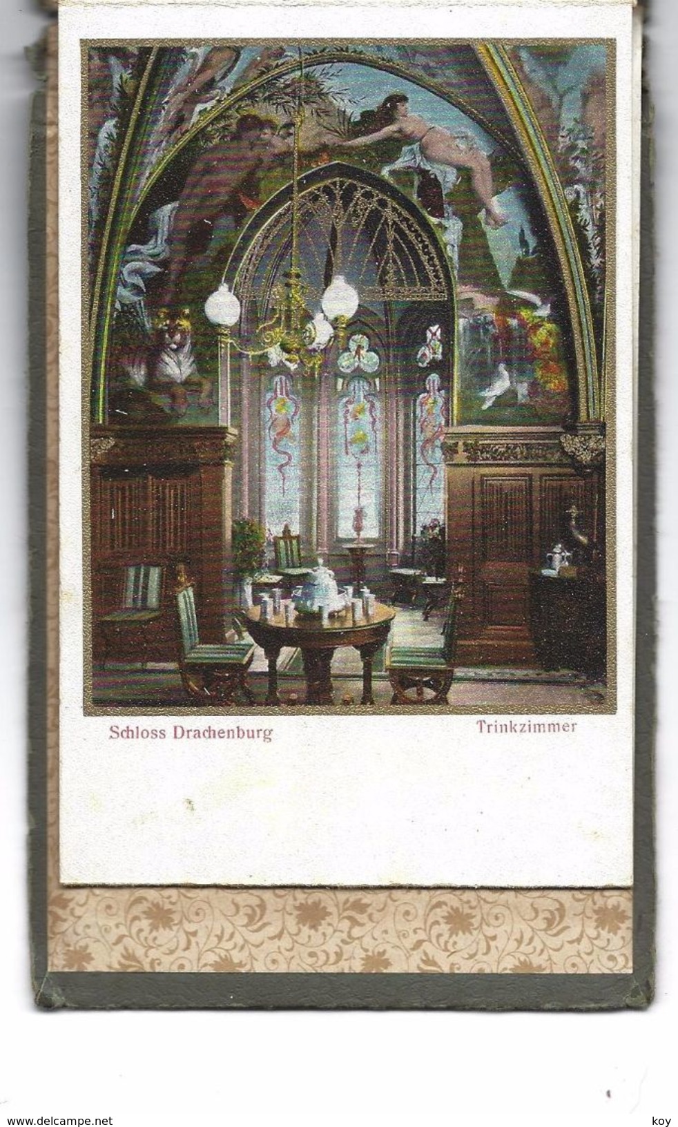 15 LITHOS !!   " DRACHENBURG "  MIT GOLDRAHMEN  > FARB -  AK  +  - 1912  * * *