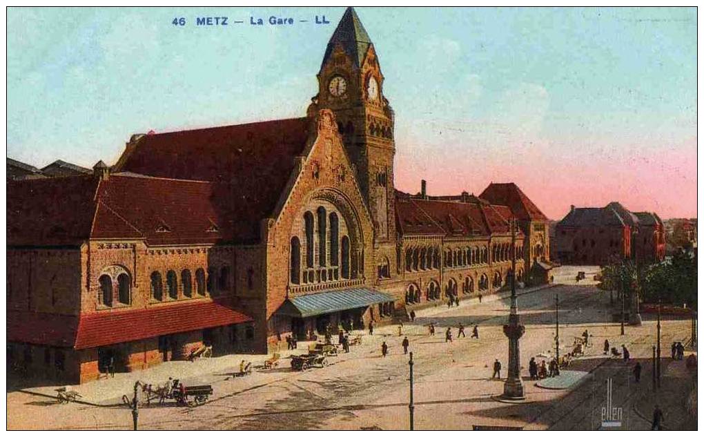 57 METZ La Gare Beau Plan Colorisé - Metz Campagne