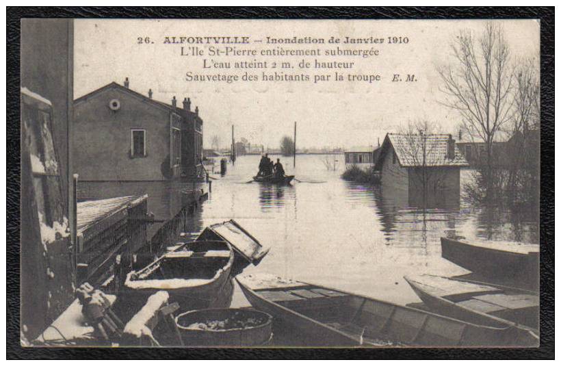 ALFORTVILLE - Inondation De 1910 L´Ile St-Pierre   ( ETAT : Lire Le Commentaire) - Alfortville