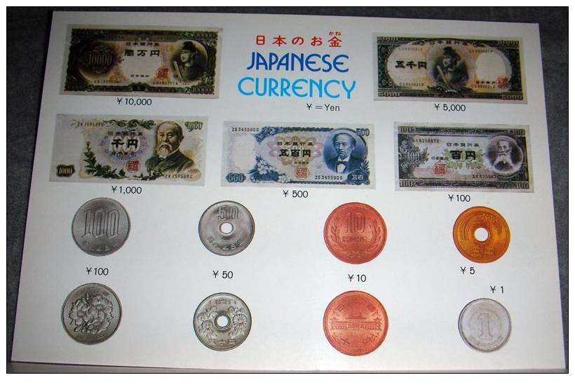 Money On Postcards,Japanese Currency,Yen, Coins - Münzen (Abb.)