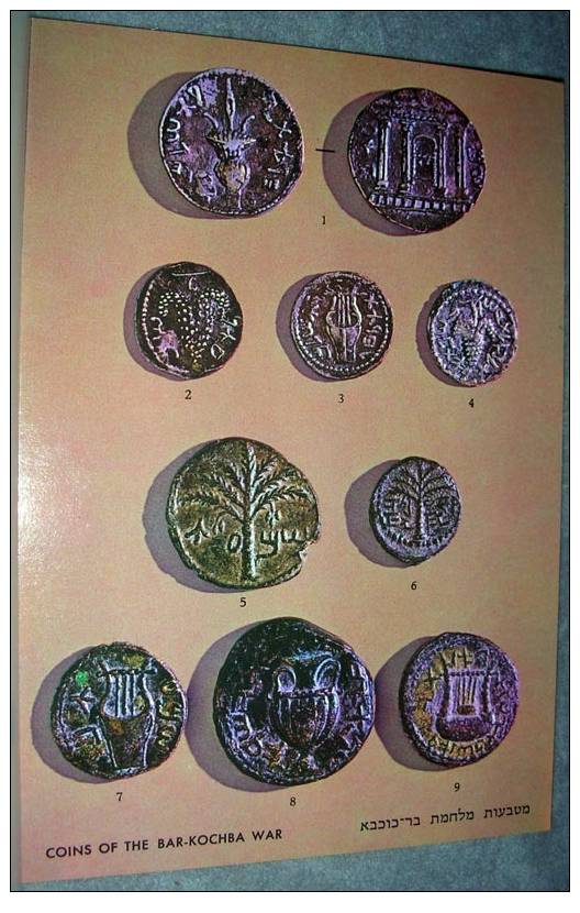 Money On Postcards,Coins Of The Bar-Kochiba War,numismatic - Monnaies (représentations)