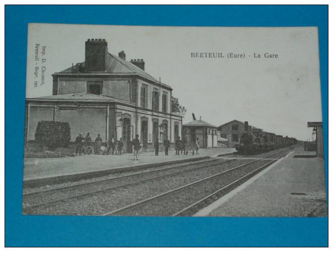 27) Breteuil -  Le Train  A La Gare De Breteuil - - Année 1918 - EDIT Chesnot - Breteuil