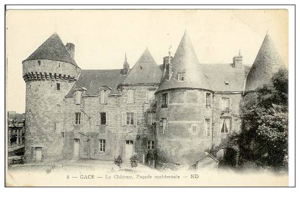 61. GACE.  LE CHÂTEAU. FA9ADE OCCIDENTALE. GROS PLAN. - Gace