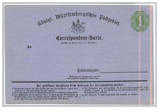 Duitsland Wuerttemberg Briefkaart Michelno. P4a Ongebruikt (D301) - Autres & Non Classés