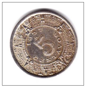 5 Centavos Du Mexique De 1937m - Mexiko