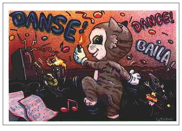 900ZCPMCHA - CHAT Danse Dance Baila Par Cutugno Illustrateur - Katzen