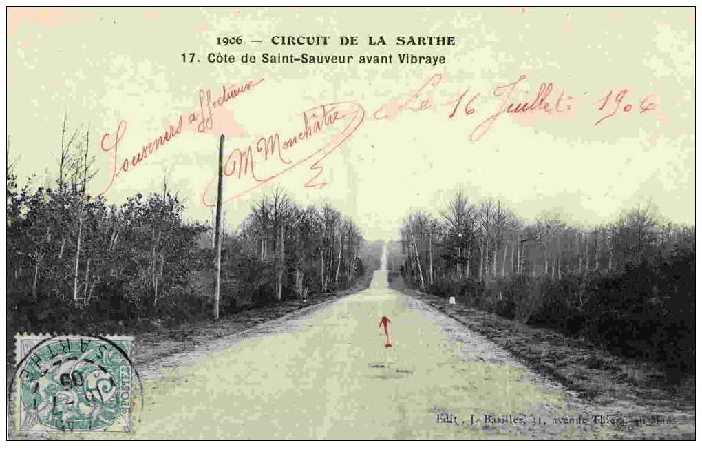 1906 - CIRCUIT DE LA SARHE - Côte De Saint-Sauveur Avant Vibraye - Vibraye