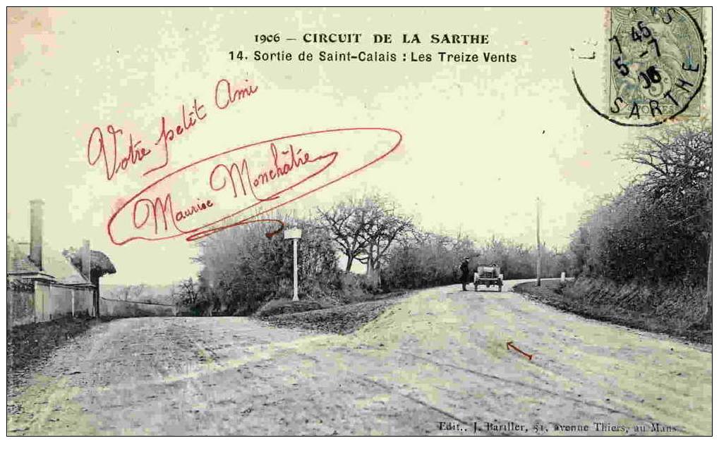 1906 - CIRCUIT DE LA SARTHE - Sortie De Saint-Calais - Les Treize Vents - Saint Calais