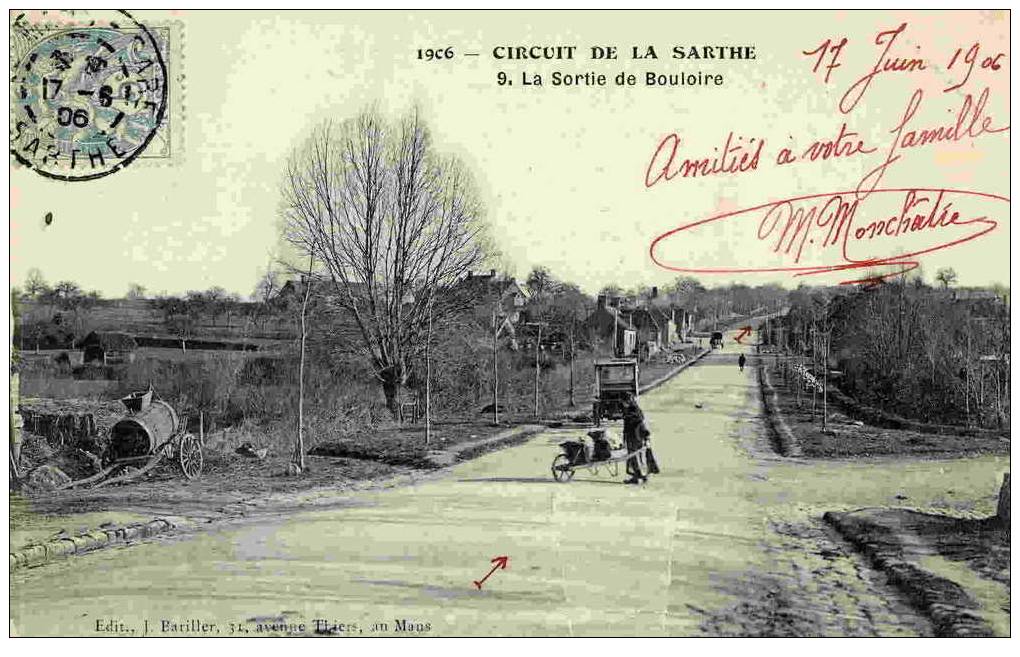 1906 - CIRCUIT DE LA SARTHE - La Sortie De Bouloire - Bouloire