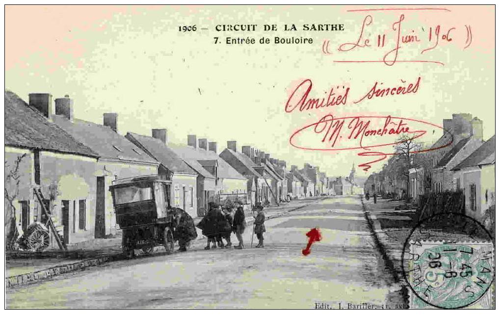 1906 - CIRCUIT DE LA SARTHE - Entrée De Bouloire - Bouloire