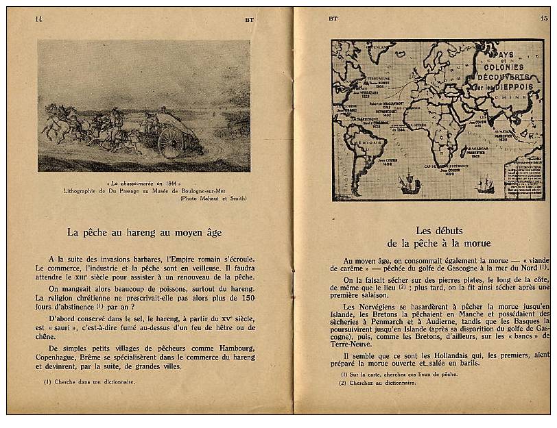 HISTOIRE DE LA PECHE  -   BIBLIOTHEQUE DE TRAVAIL 1954  - 24 PAGES - Caccia/Pesca