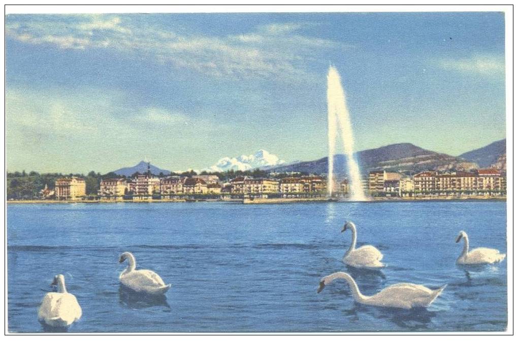 Suisse.Genève.La Rade , Le Jet D'eau Et Le Mont-Blanc. - Genève