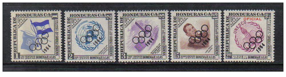 BIG - HONDURAS - Posta Aerea Yvert 307/311 + BF N. 7 : Molto Rari *** - Honduras