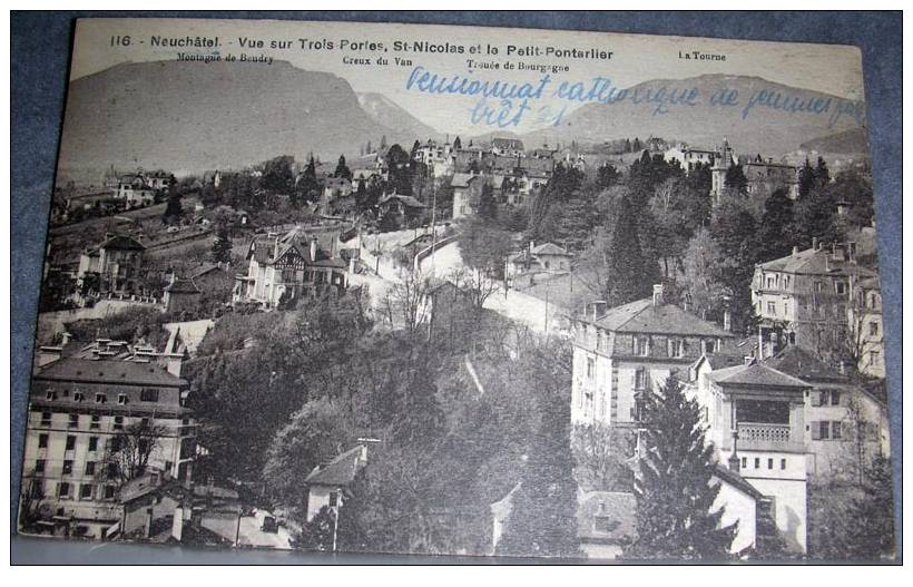 Switzerland, Neuchatel, Vintage Postcard - Neuchâtel