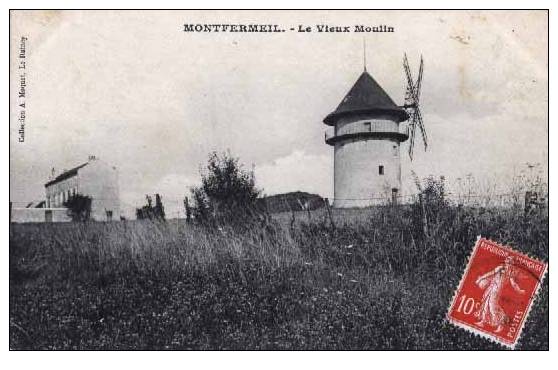 Cpa Montfermeil (93) Le Vieux Moulin , 1909 , Coll Moquet Au Raincy - Montfermeil