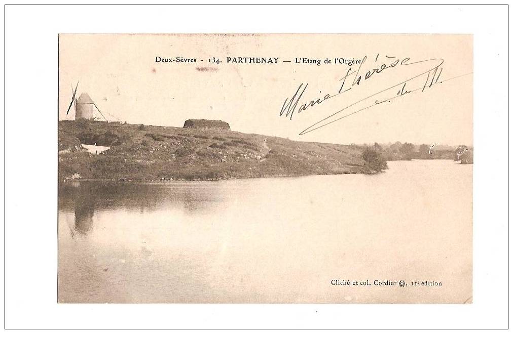 PARTHENAY - L'Etang De L'Orgère - Avec Moulin à Vent - Parthenay