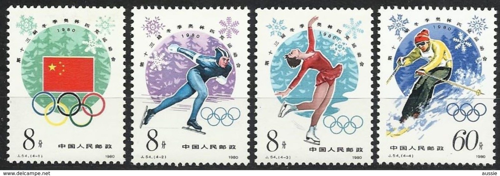 China Chine 1980 Yvertnr. 2312-2315 *** MNH Jeux Olympiques D' Hiver Lake Placid - Invierno 1980: Lake Placid