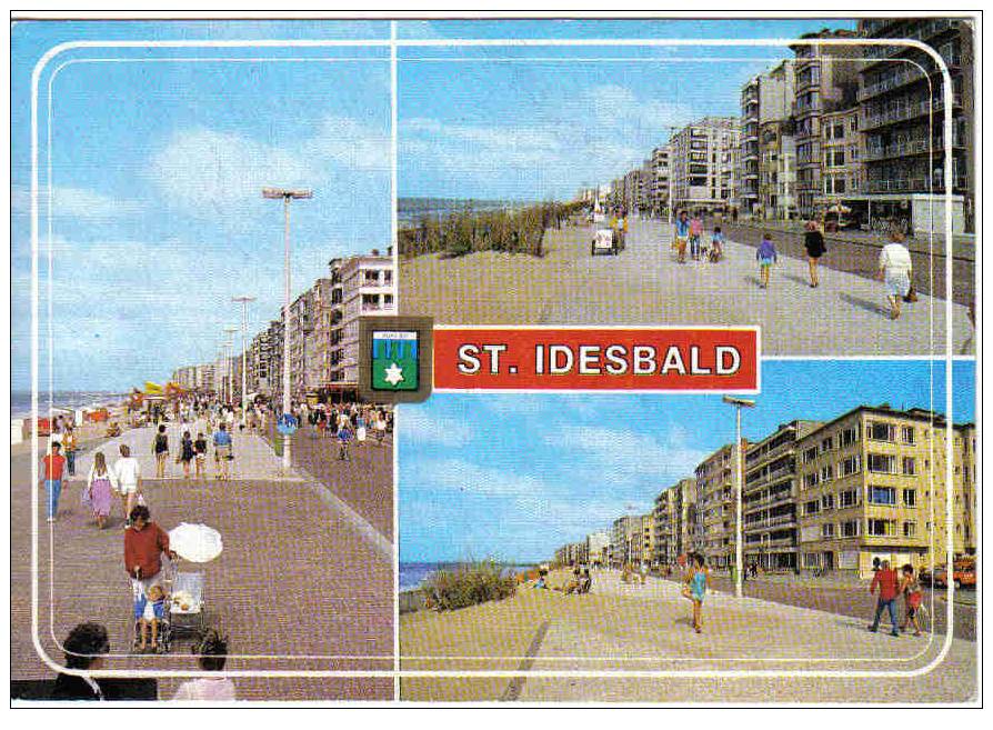 Carte Postale  Belgique  St. Idesbald  Vue D'avion Sur La Plage Et La Digue - Koksijde