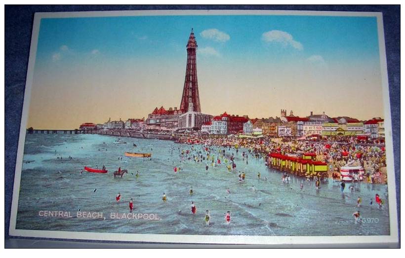 England, Blackpool,beach, Vintage Postcard - Blackpool