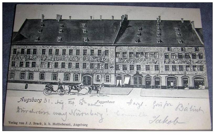 Germany, Augsburg,Fuggerhaus, Vintage Postcard - Augsburg