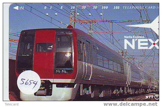 Train Trein Zug Eisenbahn Chemin De Fer Locomotive Locomotif Op Telecarte Japan (5654) - Treinen