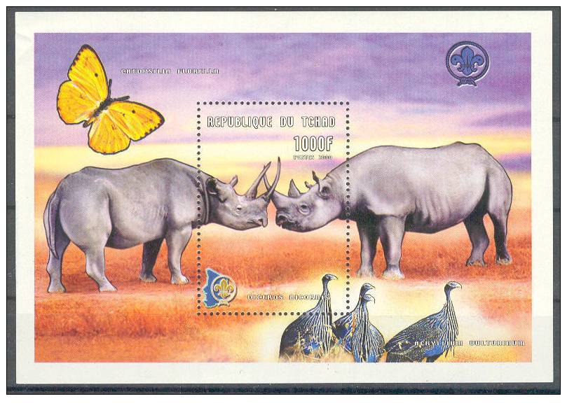 Ciad - Serie Completa Nuova In Foglietto: Scoutismo E Animali - 2000 - Unused Stamps