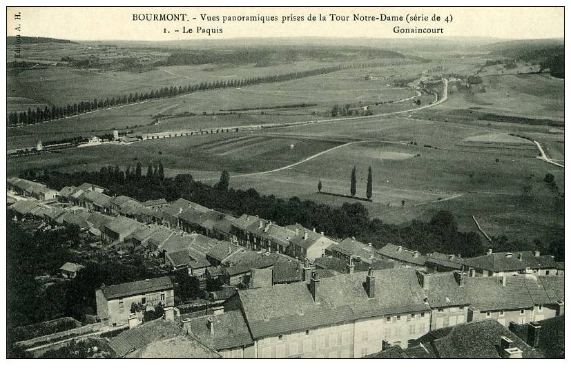 BOURMONT  -   Vues Panoramiques Prises De La Tour Notre-Dame (Série De 4)  -  1. Le Paquis   -   Gonaincourt - Bourmont