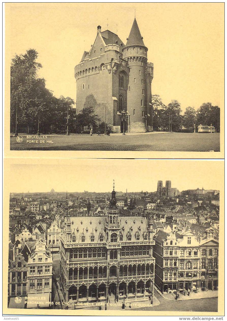 Bh/ Lot 6 CPA/PK Brussel, Bruxelles, Marché Aux Fleurs, Université Libre, Tram, Tramway, Auto, Voiture, Bloemenmarkt - Marchés