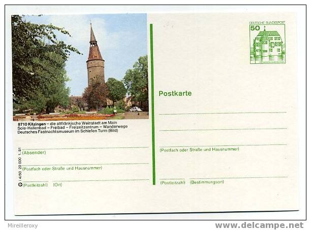 MUSEE DU CARNAVAL KITZINGEN / KARNEVAL / ENTIER POSTAL / STATIONERY / PISCINE TOUR - Karnaval