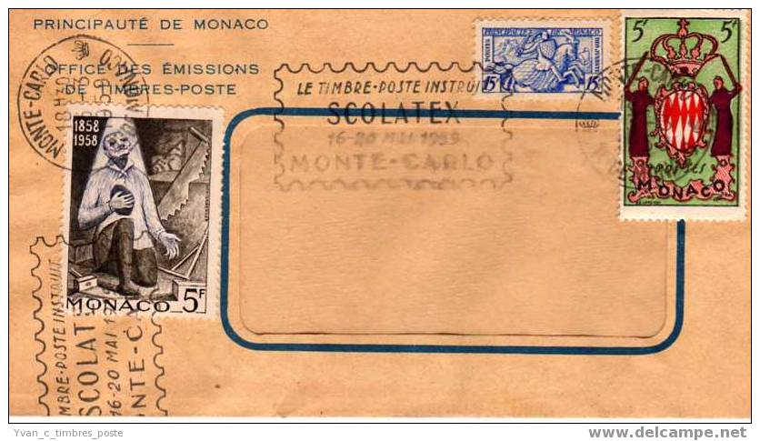 MONACO LETTRE SCOLATEX - Postmarks