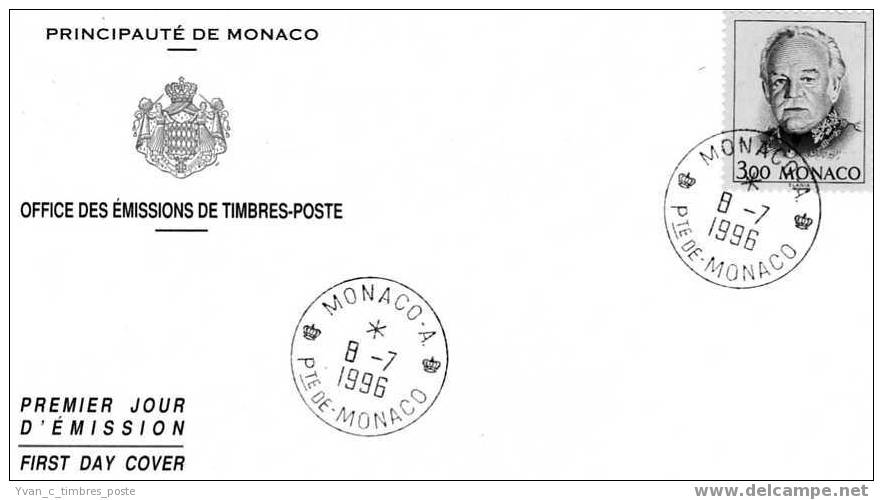 MONACO LETTRE FIRST DAY COVER PRINCE RAINIER III - Postmarks