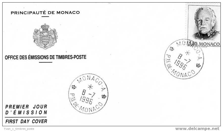 MONACO LETTRE FIRST DAY COVER PRINCE RAINIER III - Marcophilie