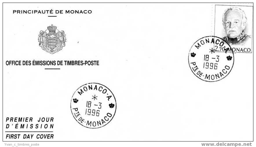 MONACO LETTRE FIRST DAY COVER PRINCE RAINIER III - Marcofilie