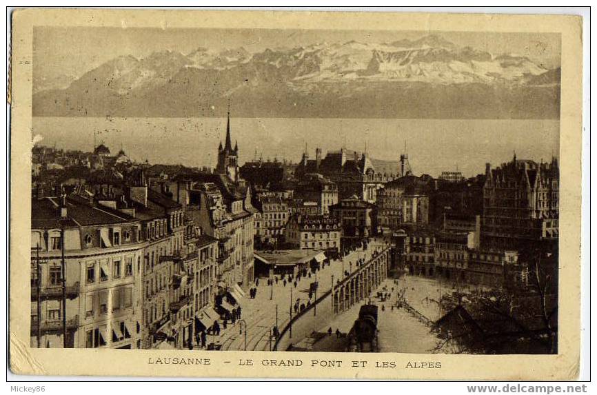 "Les Virements Postaux économisent Billets Et Numéraire"-1921-LAUSANNE Sur Carte Postale De Lausanne-belle Flamme-- - Postage Meters