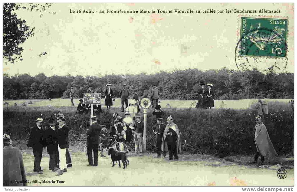 La Frontière Entre Mars-la-Tour Et Vionville Surveillée Par Les Gendarmes Allemands - Douane