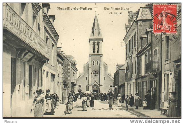 NEUVILLE De POITOU - Vienne- Belle Carte Animée - Vienne , Poitou-Charentes) - Neuville En Poitou