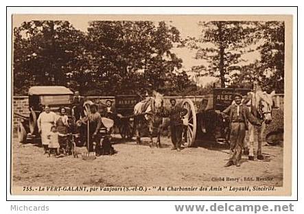 CPA 93 LE VERT GALANT - Au Charbonnier Des Amis - Loyaute, Sincerite (Attelages) - Tremblay En France