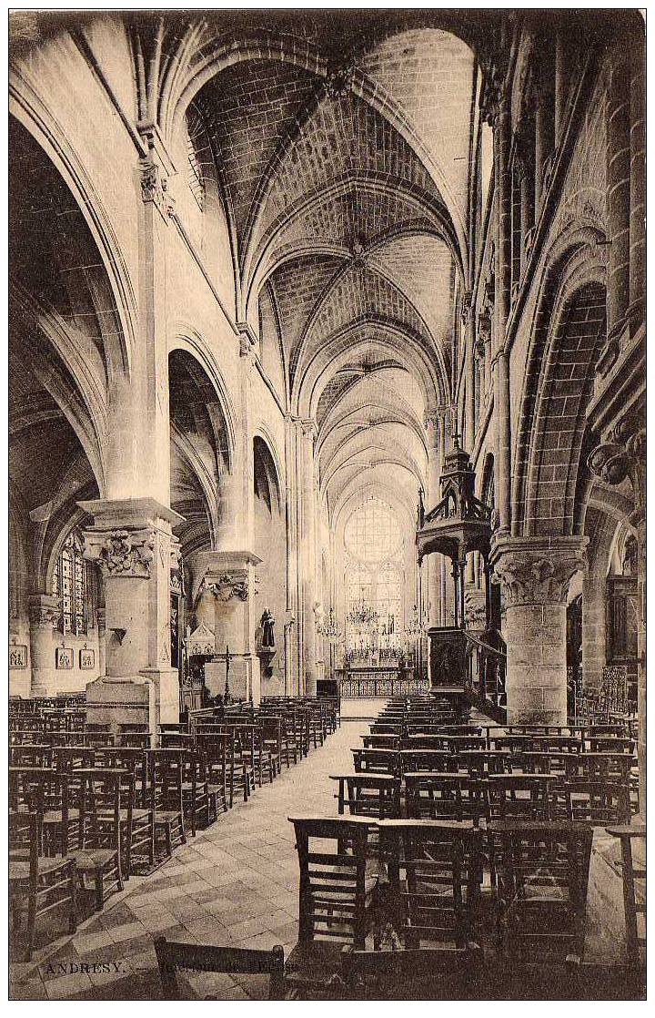 78 ANDRESY Eglise, Intérieur, Ed ?, Dos 1900 - Andresy