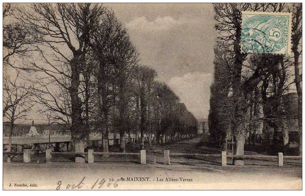 79 ST MAIXENT Allées Vertes, Ed Nauche 39, 1906 - Saint Maixent L'Ecole