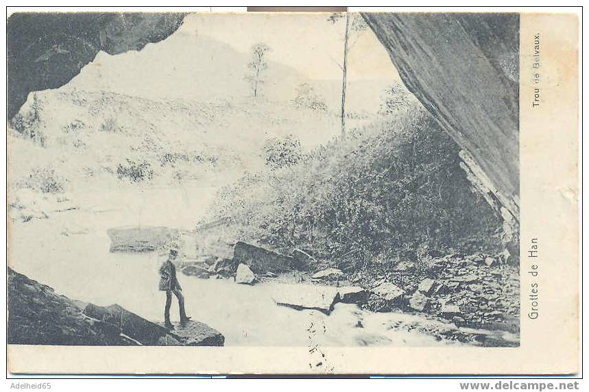 Bi/ Grottes De Han, Trou De Belvaux, Ed. Nels Serie 8 N° 17, Vs. Kerk-Driel Holland 1906 - Philippeville