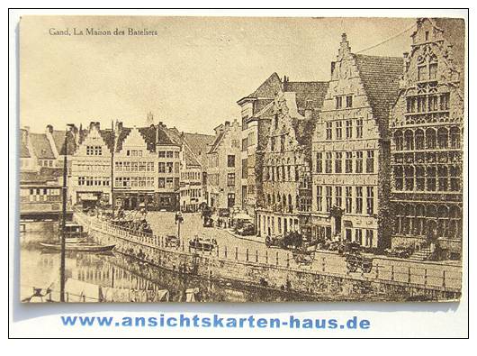 D 4352 - Gand, La Maison Des Bateliers - S/w Ak, 1915 Beschrieben - Gent