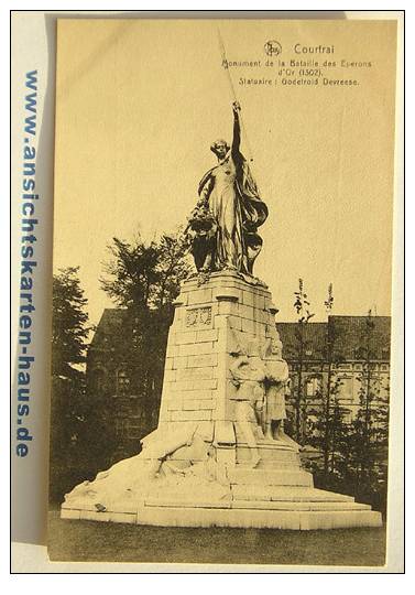 D 4387 - Courtrai. Monument De La Bataille Des Esperons D'Or - Ak Um 1915 - Kortrijk