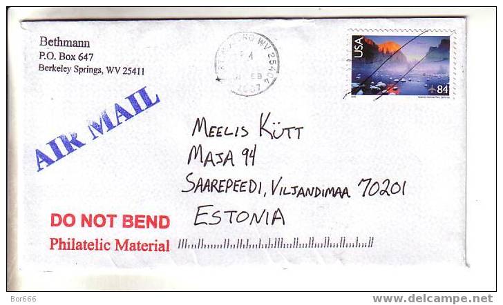 GOOD Postal Cover USA - ESTONIA 2007 - Nice Stamped: Yosemite National Park (8) - Covers & Documents