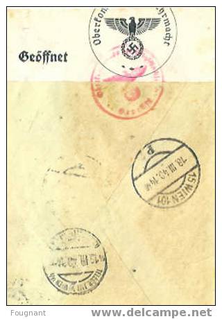 AUTRICHE:1940:Timbre D´Allemagne Sur Lettre Oblit.Wien,Période De L´Anschluss.EXpres.Censur Es... - Covers & Documents