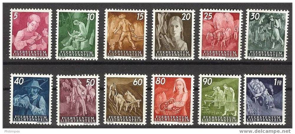 LIECHTENSTEIN "AGRICULTURE LABOR" MNH SET 1951 - Ongebruikt