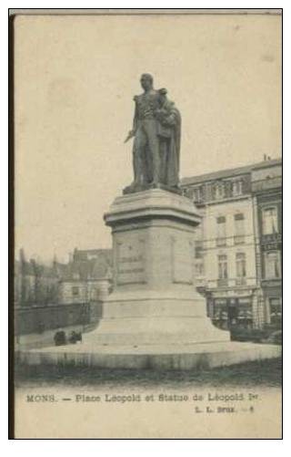 MONS Place Léopold Et Statue - Mons